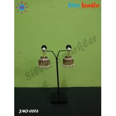 0ne pair Traditional Jhumkas  with silver ball single hangings without Ear rings.Ear Hangings also called as Jhumkas